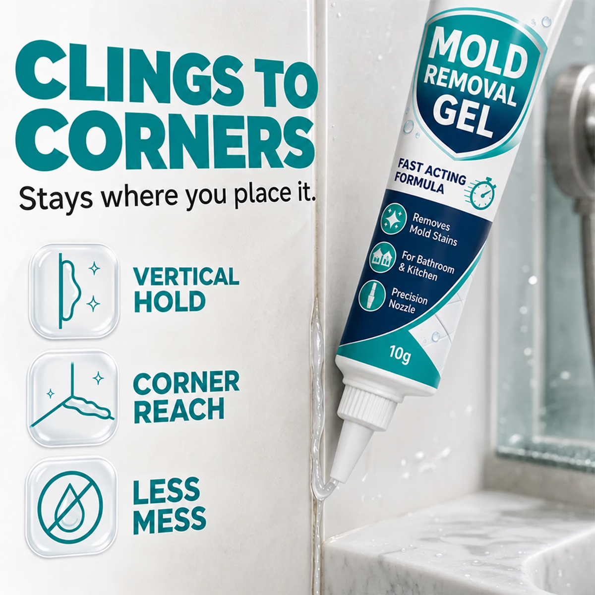🏆 Last Day Special Price ! 🧼Buy 1 Get 1 Free🎁 Mold Remover Gel | Precision Bathroom & Kitchen Care