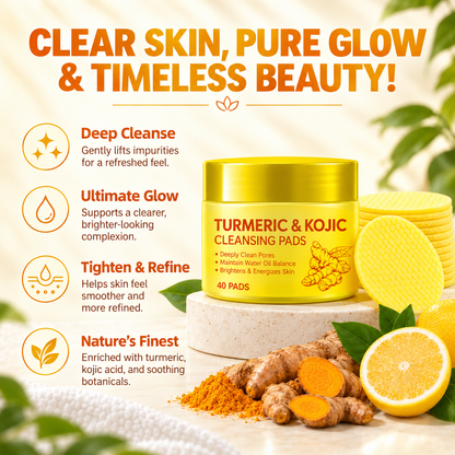 💛Turmeric Kojic Acid Facial Cleansing Skincare Pads