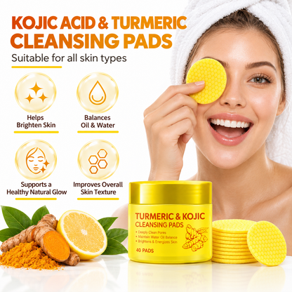 💛Turmeric Kojic Acid Facial Cleansing Skincare Pads