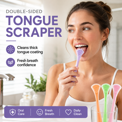 Clean Tongue Instantly! 3-in-1 Silicone Scraper